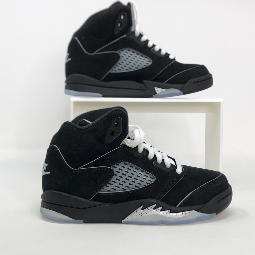 Air Jordan 5 Retro Black Metallic Reimagined HF3978-001 Youth Shoes-Size 13C